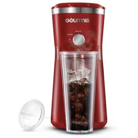Gourmia Red Gourmia Iced Coffee Maker with 25 fl oz Reusable Tumbler New / box