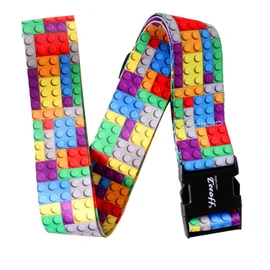Teeoff 2 Pack Elastic Luggage Straps Suitcase Belts Travel Bag Accessories 2 Pack Elastic Luggage Strap Suitcase Belt Travel Bag Accessories Adjustable 220CM (Building Block)