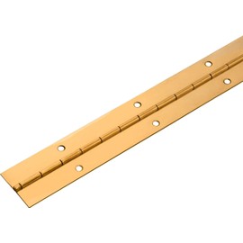 Gedotec Piano Tape for Screwing | Rolled Door Hinge | Brass Plated Steel | Screw-On Tape 1750 x 32 mm | Stabilo | Furniture Hinge Drilled | 1 Piece - Rod Hinge