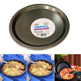 MAXPERKX Pizza Tray Dish Non Stick Carbon Steel Round Oven Pizza Pan Bake Kids Children Baking Diameter 20cm Black Carbon Steel Easy Clean Lightweight