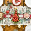 Artoid Mode Red Nutcracker Floral Holly Christmas Table Runner, Seasonal