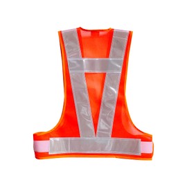 [Parrowboss] Safety Vest with Reflective High Visibility Pockets for Work, Cycling, Runners, Surveyors, Volunteers, Security Guard, Road, Orange White