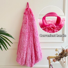 LIFEREVO Fluffy Faux Fur Bean Bag Chair Cover (No Filler), Ultra-Soft Stuffed Animal Storage Bean Bag for Kids Girls, Cozy Furry Beanbag Cover for Living Room Bedroom, Anti-Slip (Ombre Hot Pink)