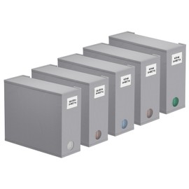 SpaceAid 5 Pack Bed Sheet Organizers and Storage, Foldable Sheet Organizer for Linen Closet, Sheets Set Folder Keeper with Window XL (Queen & King Size) Organizing Bedding Container, Gray