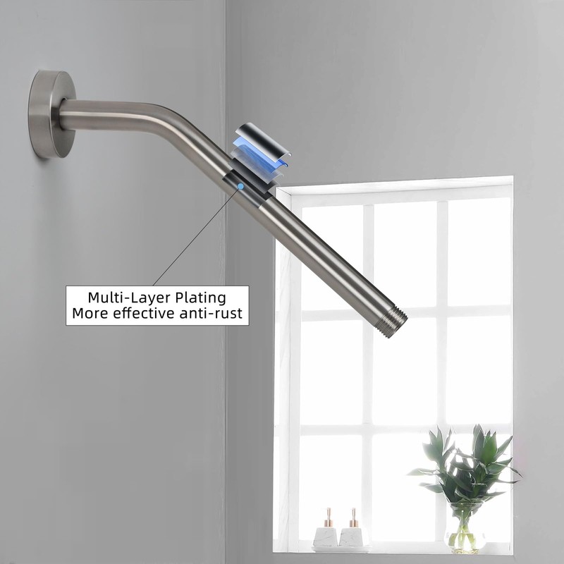KAPHOME Shower Arm with Flange,11 Inch Stainless Steel Shower Extension