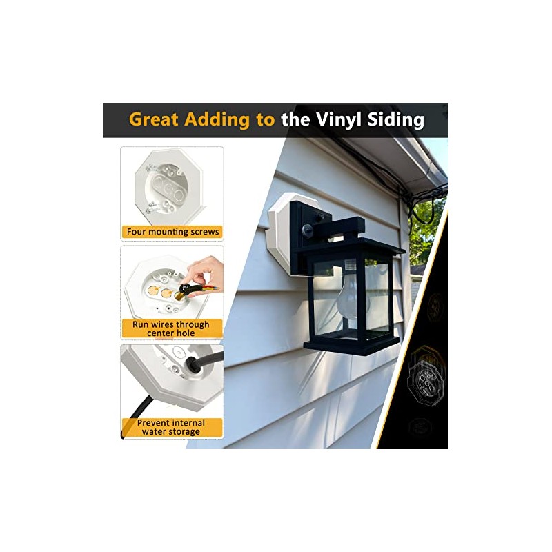 Siding Mounting Block, Siding Mounting Kit with Built-in Electrical Box,