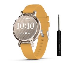 TopPerfekt Band Compatible with Garmin Lily 2, Slim Soft Silicone Quick Release Replacement Wristband for Lily 2, Garmin Lily2 Active (14mm) Smartwatch Strap - Earthy yellow