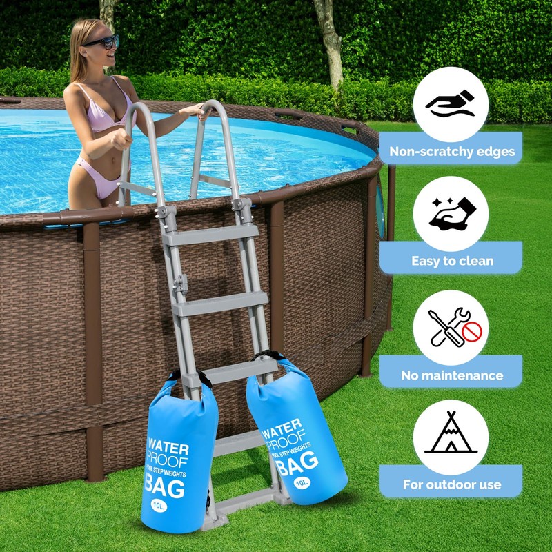 Goovilla Pool Ladder Weights Universal, 2 Pack 10L, 500D PVC,