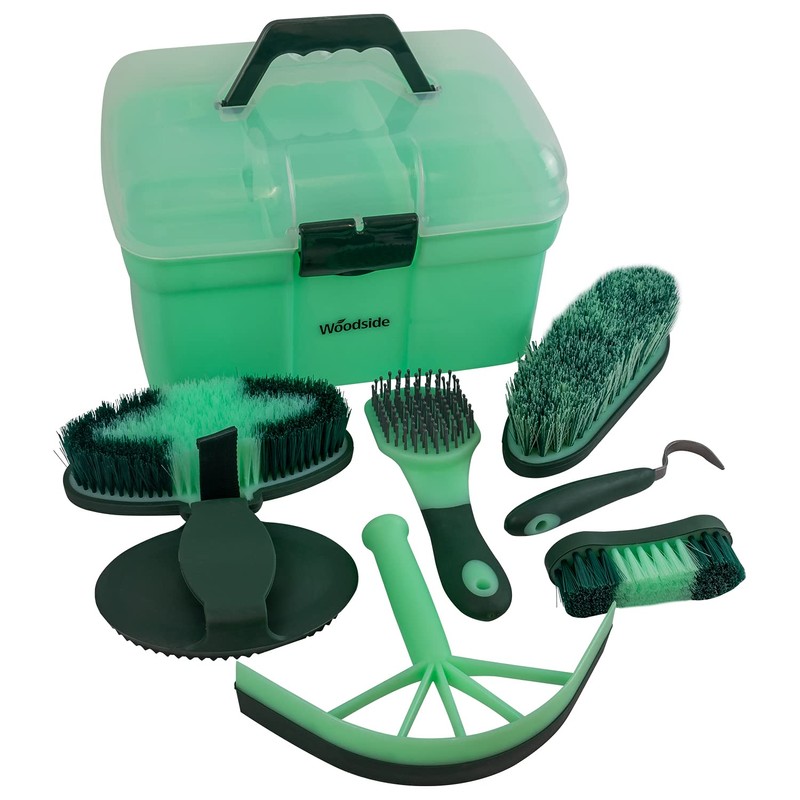Woodside 8 Piece Equestrian Grooming Set for Horses with Carry