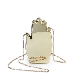 GSYPS Small Evening Bag for Women Fashion Handbag Novelty Hand Shape Clutch Bag Unique Acrylic Satchel Purse Gold