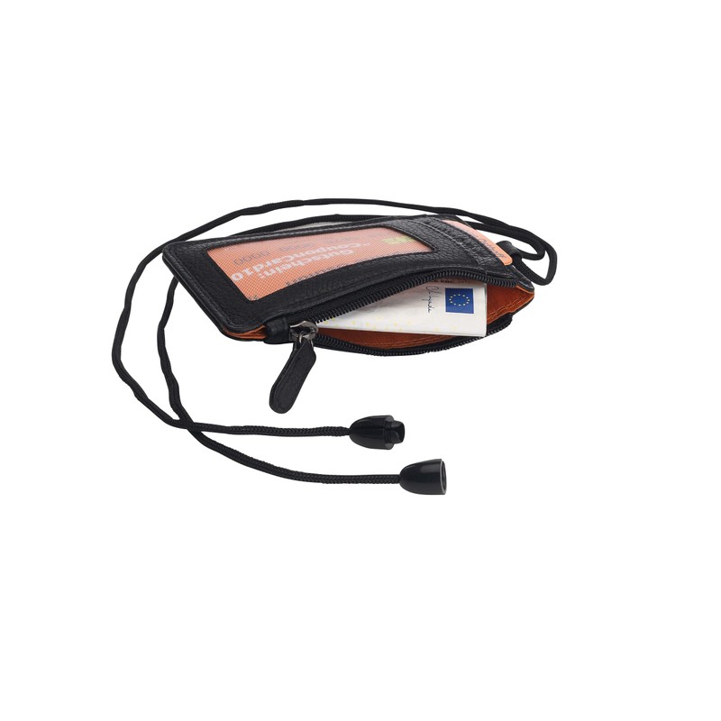 Josephine Osthoff Bonn Lanyard Black Genuine Leather with RFID Protection,