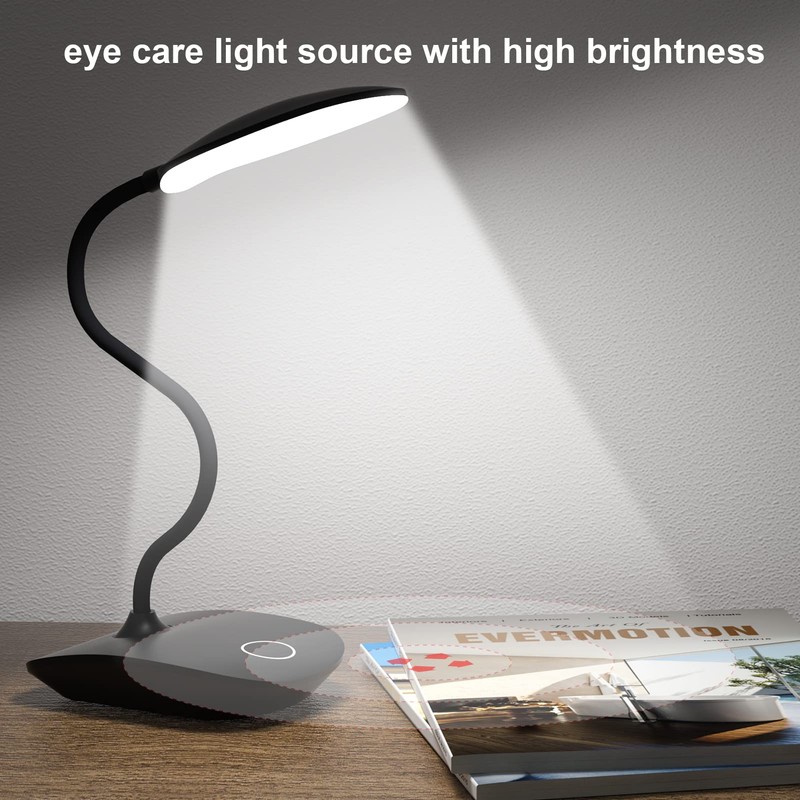 DEEPLITE Battery Operated Desk Lamp, LED Desk Light 3 Lighting