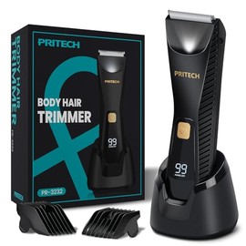 PRITECH Manscape Body Hair Trimmer - Waterproof Pubic Hair Ball Trimmer, Ceramic Blade Shavers Electric Razors for Men with USB-C Charging, Wet/Dry Use, Nick-Free Mens Grooming Kits, Gifts for Men