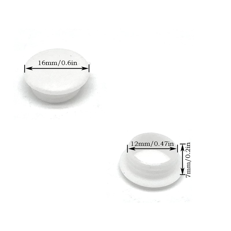 100pcs Plastic White Round Button Plugs Screw Cap, for Chair