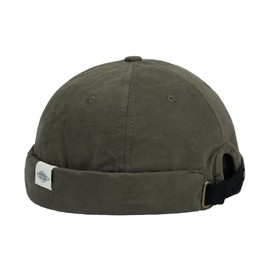 Croogo Roll Cap, Men's, Women's, No Brim, Fisherman Cap, Cotton, Watch, Round, Plain, Spring/Summer, Casual, Fashion Hat, G-CT84-Grey Green, 55.0-60.0 cm