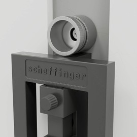 Scheffinger EM3plus two-handed lock, silver, additional security for burglary protection, EM3 latch, high-quality steel