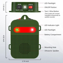 Glaobule Battery Powered Rodent Repeller Ultrasonic Mouse Repellent for Car Engine Indoor Mice Rat Deterrent Squirrel Repeller for Attic Garage Home Vehicle Protection, 2 Pack