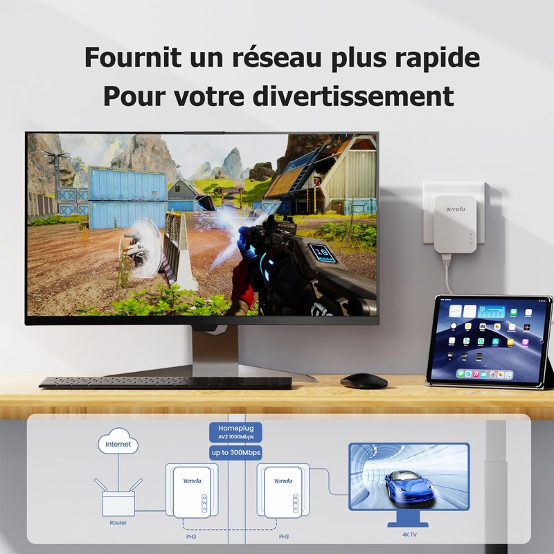 Powerline Set 1000Mbps Tenda AH3