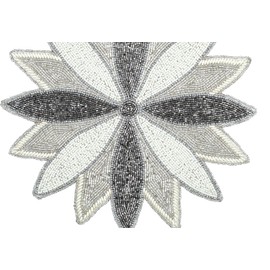 Round Grey Silver 13" Beaded Charger – Elegant Dining Table Mat for Holidays, Christmas, and Special Occasions – Decorative Glitz Table Setting Accent