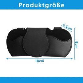 GIONAR Glasses Holder for Car Leather, Universal Automotive PU Glasses Holder, Multifonction Glasses Case for Car with Magnetic Function, Universal Car Accessories, Interior, Black