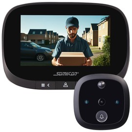 Somikon Spy Camera: Digital Door Viewer Camera with 4.3 Inch Display, PIR, Night Vision, Doorbell (Door Viewer Camera Recording, Door Viewer Camera with Recording, Surveillance Camera Set)