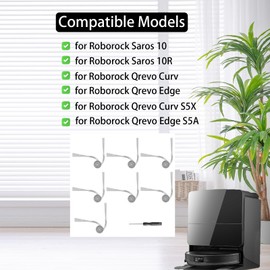 Side Brush for Roborock Saros 10R, Qrevo Curv, Qrevo Edge, Qrevo Curv S5X, Qrevo Edge S5A, Saros 10 Robot Vacuum Cleaner, Saros 10R Replacement Part,Qrevo Curv Accessorie 7 Pcs Side Brushes