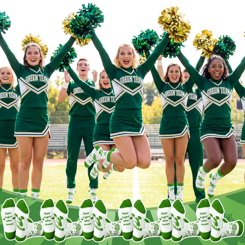 144 Pcs Cheerleader Gifts Bulk for Team, 6 Sets Goodie,Green