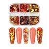 2Boxes Fall Maple Leaf Nail Sequins for Women