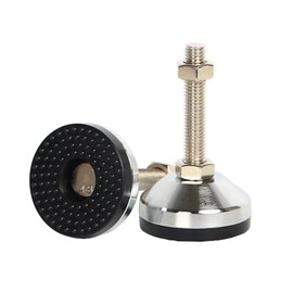 Adjustable Threaded Pole Leveling Foot,2-Pack,Susenya Table Self Leveling Feet Screw on Leveling Feet M14 Thread,440 Lb Capacity Black Nylon Stainless Steel D80xM14x100…