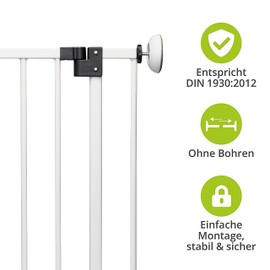 BOMI Set of 2 Wall Protectors for Baby Stair Gates and Door Safety Gates | Wall Saver without Drilling for Clamping | Non-Slip | For Children Safety Gate Dog, Baby and Toddlers