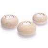 OwnMy Set of 3 Travertine Tealight Candle Holders Decorative Stone