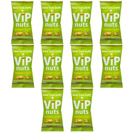 New York Delhi ViPnuts, Lemon Chilli Flavoured Peanuts, Vegan, High Protein, Vegetarian. 10 x 63g