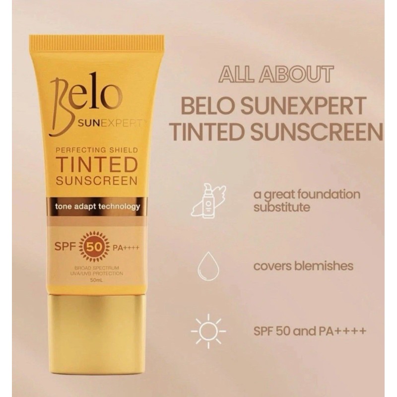 Belo SunExpert tinted sunscreen Spf50 PA++++ Tone Adapt Technology -