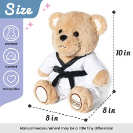Hopearl Hopearl Taekwondo Bear Karate Stuffed Animal Toy with Detachable Taekwondo Uniform and 6 Alternative Color Belts 1-10th Gup, Plush Toy Gifts for Kids Taekwondo Lovers Boys Girls, 10'