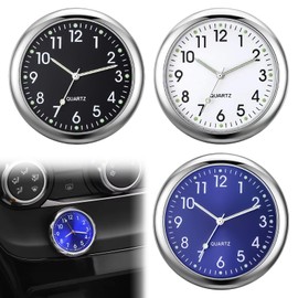 Neyeau 3PCS Car Clock,Car Dashboard Accessories,Car Clocks for Dashboard,Easy to Read Time,Car Ship Time Vents Stick-On Mini Digital Clocks for Car Decoration,Universal and Luminous（Black+White+Blue）