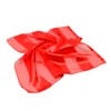 TrendsBlue Premium Silk Feel Striped Satin Square Scarf, Red