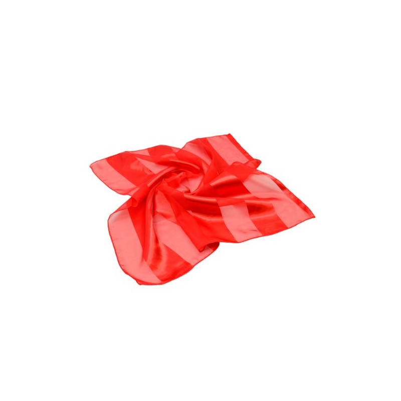 TrendsBlue Premium Silk Feel Striped Satin Square Scarf, Red