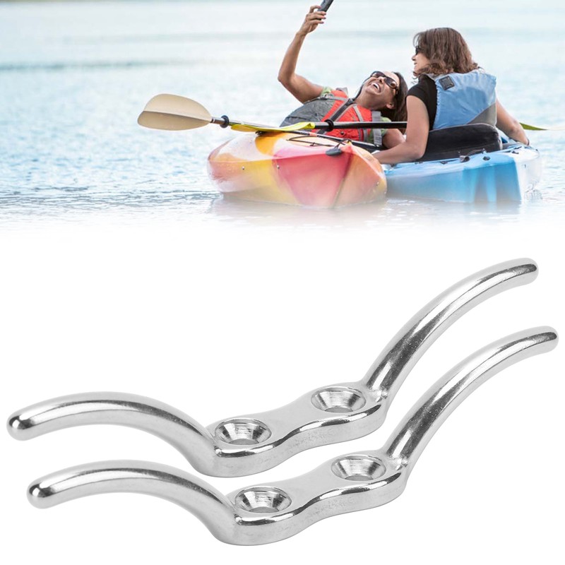 2pcs/set 6in Cleat Stainless Steel Flagpole Cleat Hook Flag Halyard