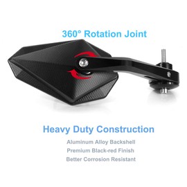 Xitomer Mororbike Bar End Mirrors Fit for CB125R/VFR800/Grom MSX125/CBR600RR/CB500X/Tiger 800/Daytona/Thruxton 900/Speed Triple/Scrambler Rear View Mirrors Side Mirrors