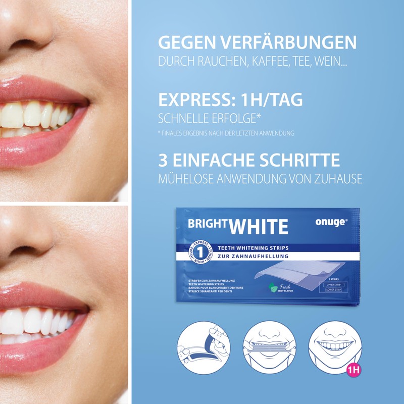 Onuge Bright White Teeth Whitening Strips - Whitening Strips -