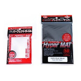KMC Hyper Mat Sleeve Black (240Pieces) & Card Barrier Perfect Size Soft Sleeves (300Pieces)