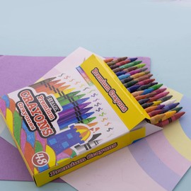 BAZIC Crayons 48-Count, Assorted Colors Coloring Crayon Set, Non Toxic Drawing Crayons for School Art, Gift for Kids Artist (48/Pack), 1-Pack