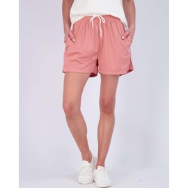 Real Essentials Paquete de 4: Pantalones Cortos de Malla con Bolsillos para Mujer (Disponibles en Tallas Grandes), Juego G, M