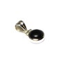 Art Gecko Small Round Black Onyx Pendant 925 Sterling Silver