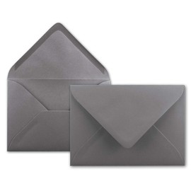 75x Brief-Umschläge in Graphit-Grau/Dunkelgrau - 80 g/m² - Kuverts in DIN B6 Format 12,5 x 17,6 cm - Nassklebung ohne Fenster