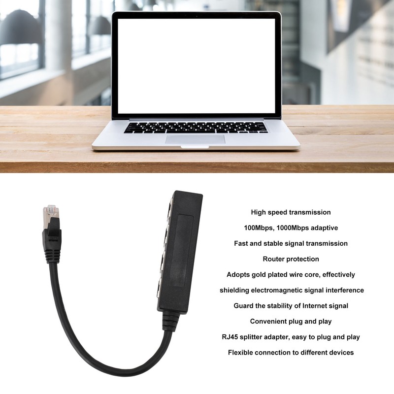 Ethernet Splitter Professional 1 to 4 Ports High Speed 100Mbps