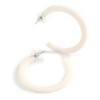 White Glossy Acrylic Hoop Earrings/45mm Diameter/Latest Hoop Earring Trends