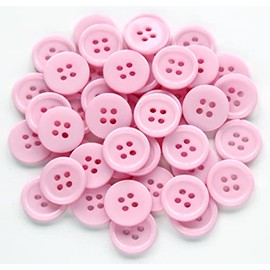 GANSSIA 5/8" (15mm) Sewing Flatback Buttons Pink Color Buttons for Sewing DIY Crafts Pack of 160 Pcs