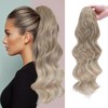 HSLHDI Claw Clip Ponytail Extension,20 Inch Ash Blonde Curly Wavy