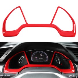YINGTUU for Honda 10th Gen Civic 2016-2021 Accessories Dash Board Trim Cover Interior Glossy Red